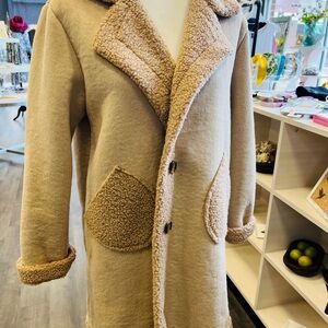 NWT Taupe Sherpa Coat